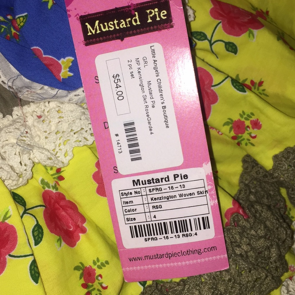 NWT MUSTARD Pie 2 pc Skirt Set 4/5 - Picture 2 of 2